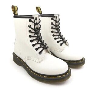 Dr. Martens 1460 Smooth Leather Combat Platform Boots 5 White 90s Grunge Y2k